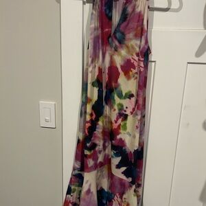 CAbi Pink and Blue Sleeveless Dress